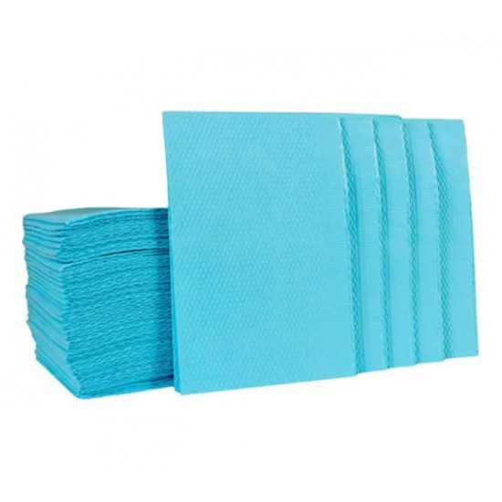 Салфетки водонепроницаемые стоматологические 50 шт, голубые