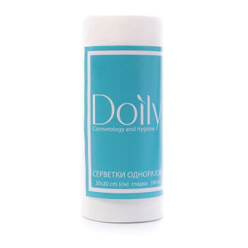 Салфетки в рулоне  Doily 20х20 гладкие, 100 шт