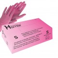 Нитриловые перчатки Hoffen  S  размер , розовые