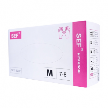 SEF перчатки нитриловые, размер М, розовые