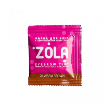 ZOLA САШЕ Краска для бровей с колагеном WARM BROWN (02), теплый коричневый