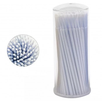 Микробраши/аппликаторы в тубусе для наращивания, ламинирования ресниц,100 шт,  2 мм (белый)