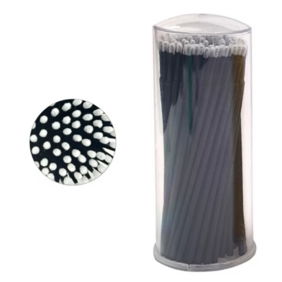 Микробраши/аппликаторы в тубусе для наращивания, ламинирования ресниц,100 шт, чёрные