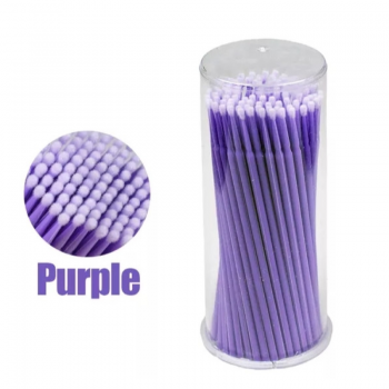 Микробраши/аппликаторы в тубусе для наращивания, ламинирования ресниц,100 шт,  1,5 мм (фиолетовый)