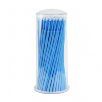 Микробраши/аппликаторы в тубусе для наращивания, ламинирования ресниц,100 шт,  2,5 мм (синий)