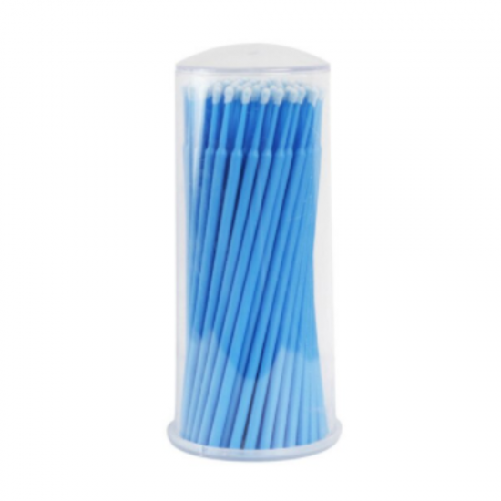Микробраши/аппликаторы в тубусе для наращивания, ламинирования ресниц,100 шт,  2,5 мм (синий)