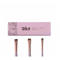 ZOLA Набор кистей проффесиональный  для окрашивания бровей MAGIC BROW BRUSHES светло-розовый