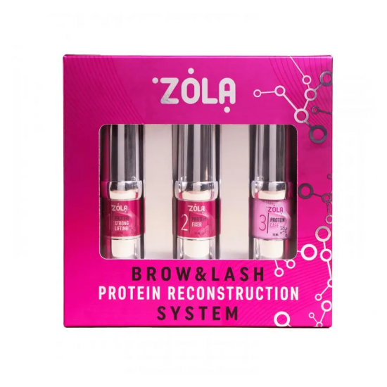 ZOLA Набор для ламинирования Brows& Lash Protein Reconstruction System, 3*10 мл