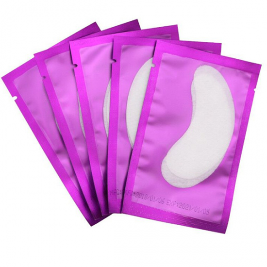 Гидрогелевые патчи для наращивания/ламинирования ресниц, розовые 1 шт