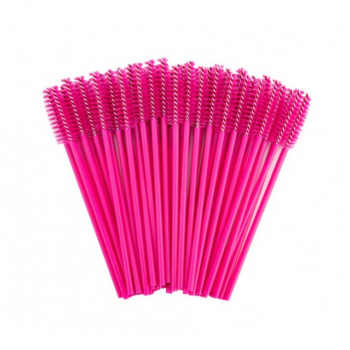Щёточки одноразовые для расчесывания ресниц и бровей, 50 шт/уп, малиновый