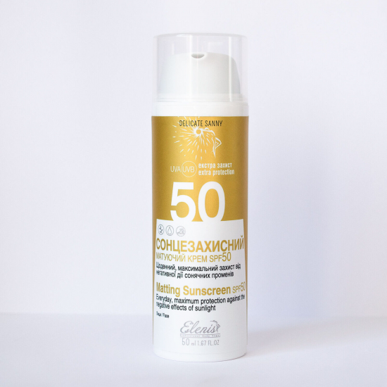 ELENIS Солнцезащитный матирующий крем SPF50 - 50 мл