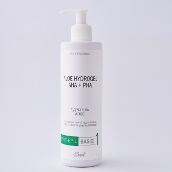 Алое гидрогель до депиляции с AHA+PHA кислотами ELENIS  500 мл
