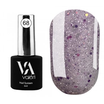 Base Valeri № 68 Flash, 6 ml, светоотражающая база лилового цвета