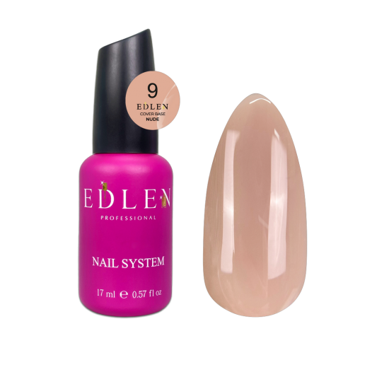 Cover base Nude №09, 17 ml, нюдовый темно- бежевый  оттенок