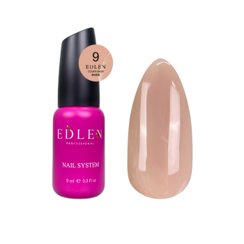 Cover base Nude №09, 9 ml, нюдовый темно- бежевый  оттенок
