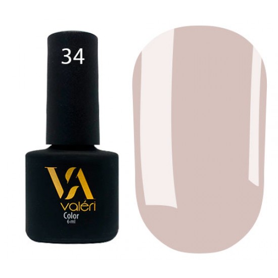 Valeri № 34 color, 6 ml, холодный серый с лиловым подтоном