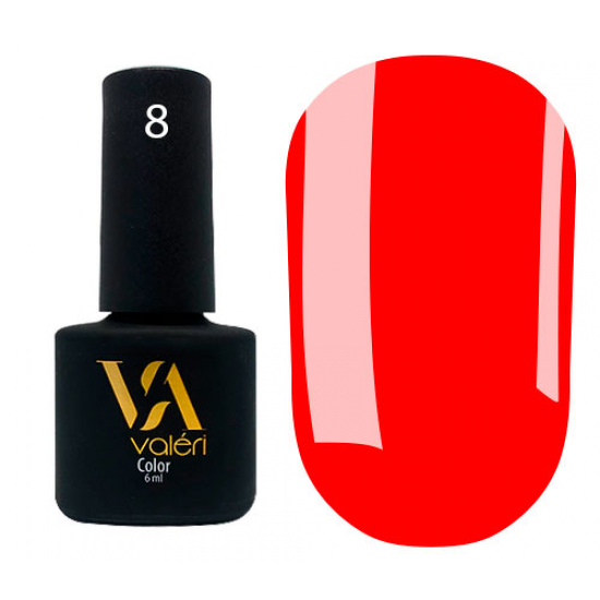 Valeri № 08 color, 6 ml,неоново- красный