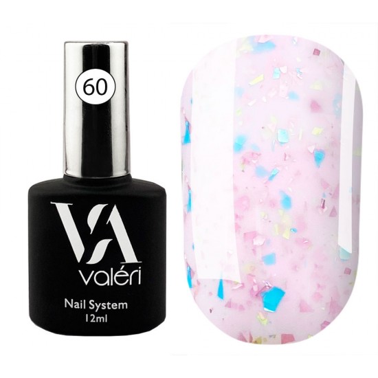 Base Valeri № 60 Potal, 12 ml,розовый с розовой, золотой и голубой поталью