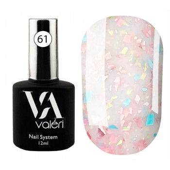 Base Valeri № 61 Potal, 12 ml, бледно-розовый с розовой, золотой и голубой поталью