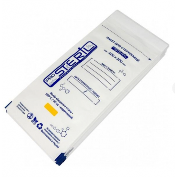 Крафт-пакеты 100*200 ProSteril c индикатором 4 класса БЕЛЫЕ, 100 шт